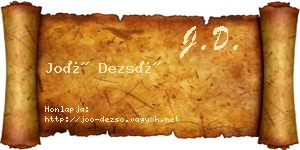 Joó Dezső névjegykártya